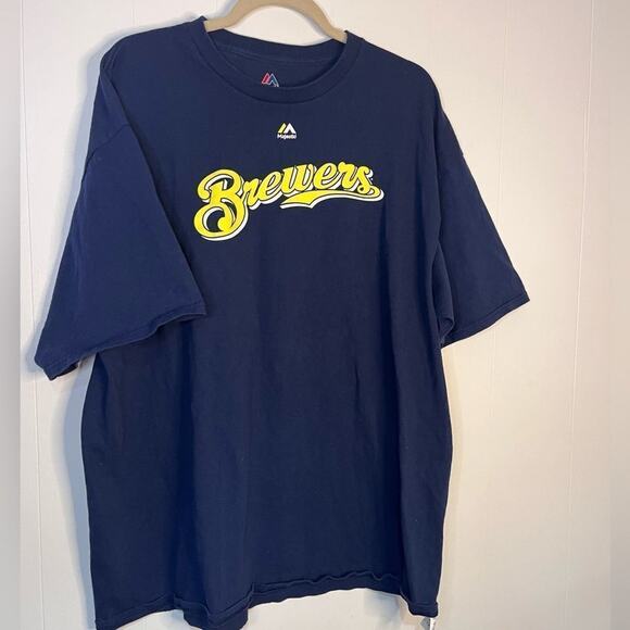 Majestic Milwaukee Brewers Cotton Shirt #21 Size 2XL - Picture 5 of 11
